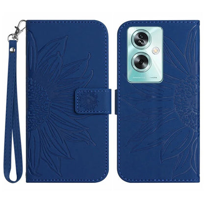 HT04 For Oppo A79 5G / A2 5G Case Skin-touch Leather Wallet Phone Cover with Wrist Strap
