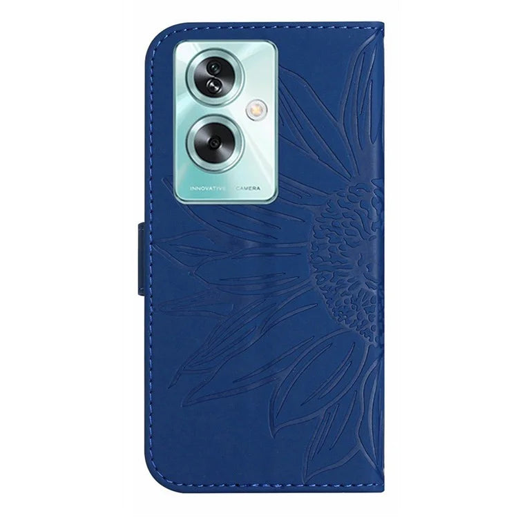 HT04 For Oppo A79 5G / A2 5G Case Skin-touch Leather Wallet Phone Cover with Wrist Strap