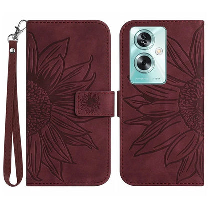 HT04 For Oppo A79 5G / A2 5G Case Skin-touch Leather Wallet Phone Cover with Wrist Strap