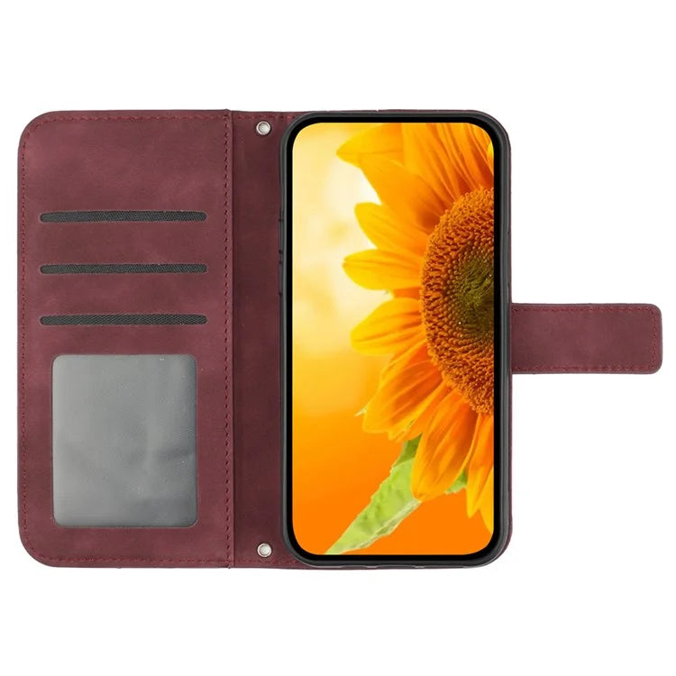 HT04 For Oppo A79 5G / A2 5G Case Skin-touch Leather Wallet Phone Cover with Wrist Strap