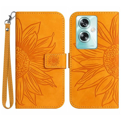 HT04 For Oppo A79 5G / A2 5G Case Skin-touch Leather Wallet Phone Cover with Wrist Strap