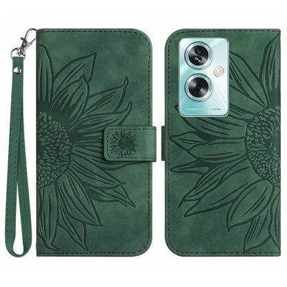 HT04 For Oppo A79 5G / A2 5G Case Skin-touch Leather Wallet Phone Cover with Wrist Strap