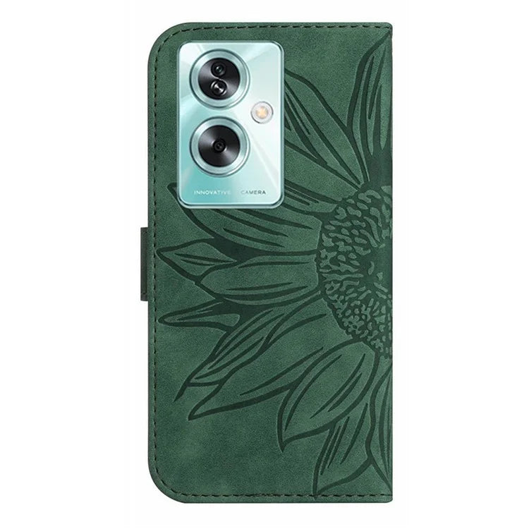 HT04 For Oppo A79 5G / A2 5G Case Skin-touch Leather Wallet Phone Cover with Wrist Strap