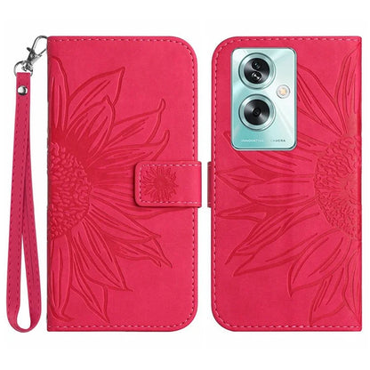 HT04 For Oppo A79 5G / A2 5G Case Skin-touch Leather Wallet Phone Cover with Wrist Strap