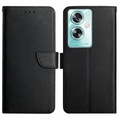 HT02 For Oppo A79 5G / A2 5G Case Genuine Cow Leather Stand Wallet Cell Phone Cover