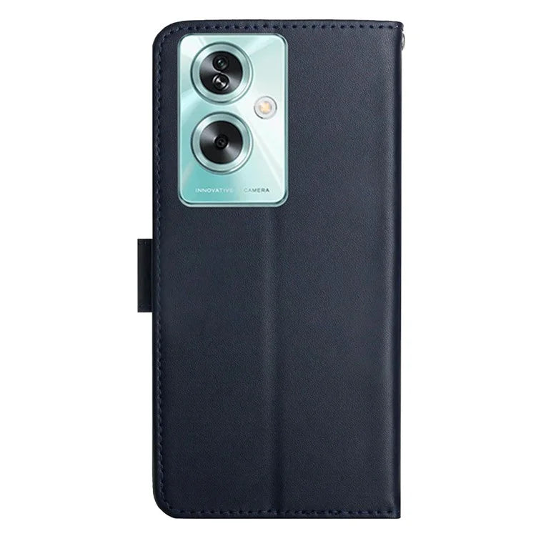 HT02 For Oppo A79 5G / A2 5G Case Genuine Cow Leather Stand Wallet Cell Phone Cover