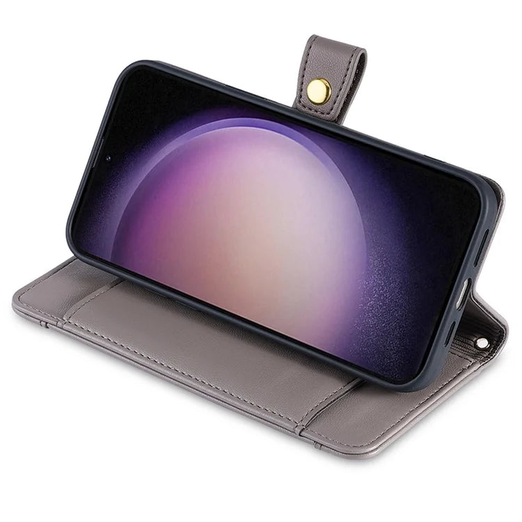 For Samsung Galaxy A05s 4G Case Zipper Pocket Wallet PU Leather Phone Cover with 2 Straps