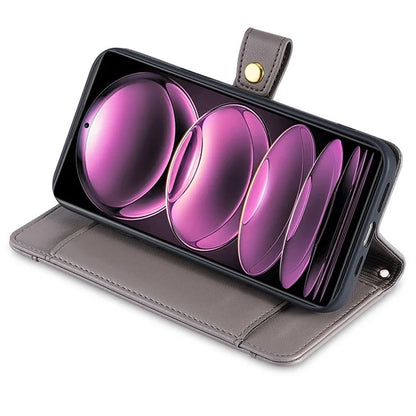 For Xiaomi Redmi K60 Ultra / 13T / 13T Pro Case Leather Zipper Wallet Stand Phone Cover with Long and Short Strap