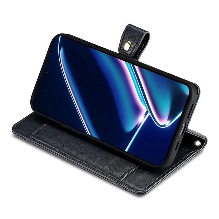 For Realme 11x 5G / 11 5G (Global) Case Wallet Stand Leather Cellphone Cover with 2 Straps