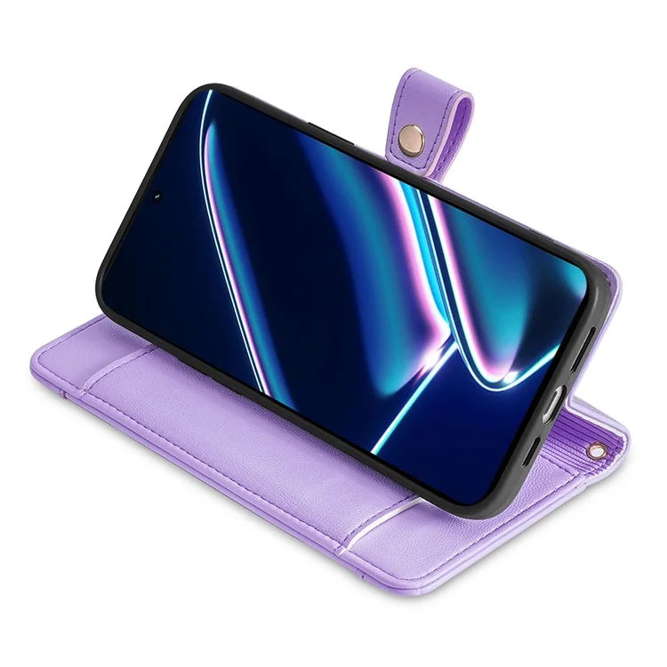 For Realme 11x 5G / 11 5G (Global) Case Wallet Stand Leather Cellphone Cover with 2 Straps