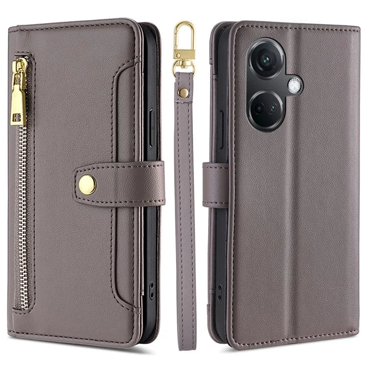 For OnePlus Nord CE3 5G Case PU Leather Wallet Stand Cellphone Cover with 2 Straps