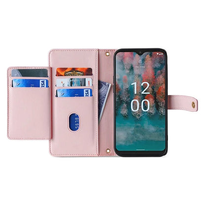 For Nokia G42 Case Zipper Wallet Leather Shockproof Phone Cover with Long and Short Strap