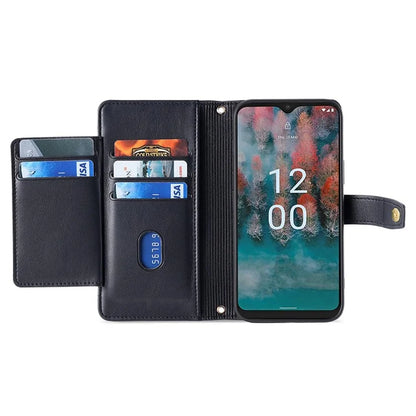 For Nokia G42 Case Zipper Wallet Leather Shockproof Phone Cover with Long and Short Strap