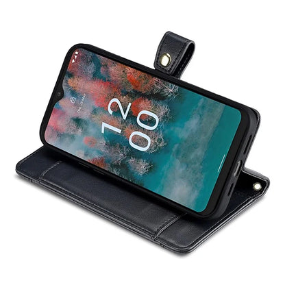 For Nokia G42 Case Zipper Wallet Leather Shockproof Phone Cover with Long and Short Strap
