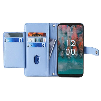 For Nokia G42 Case Zipper Wallet Leather Shockproof Phone Cover with Long and Short Strap