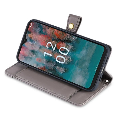 For Nokia G42 Case Zipper Wallet Leather Shockproof Phone Cover with Long and Short Strap