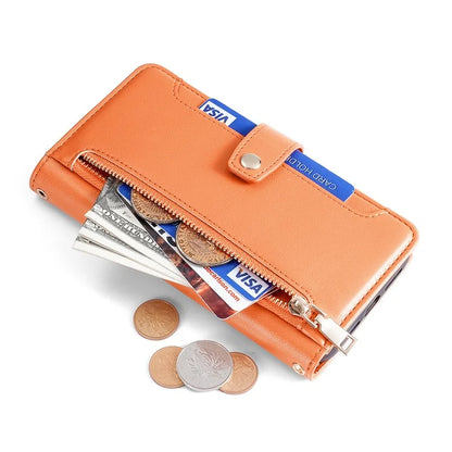 For Samsung Galaxy A05 4G Case Multiple Card Slots Wallet Phone Cover with 2 Straps