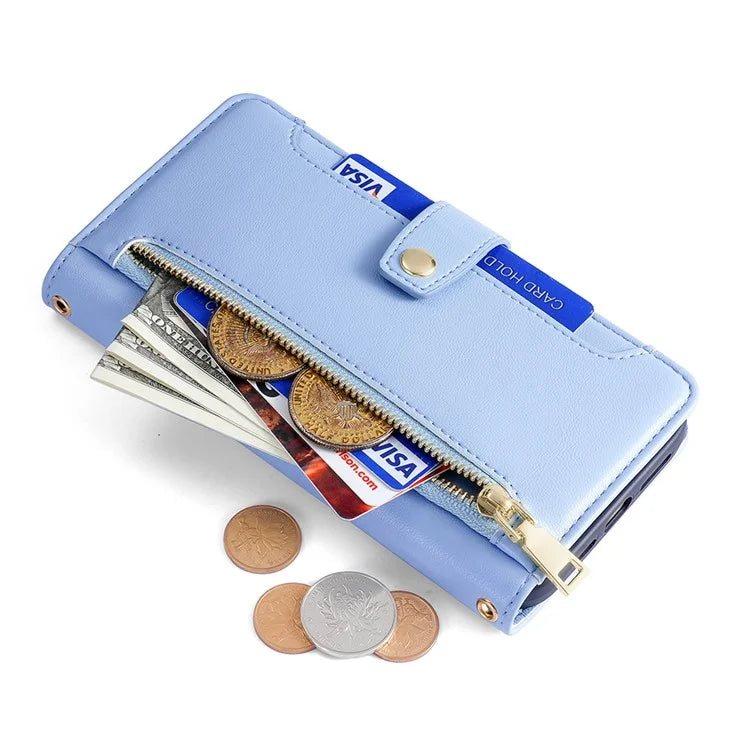 For Samsung Galaxy A05 4G Case Multiple Card Slots Wallet Phone Cover with 2 Straps
