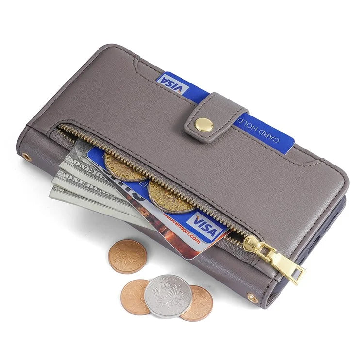 For Samsung Galaxy A05 4G Case Multiple Card Slots Wallet Phone Cover with 2 Straps
