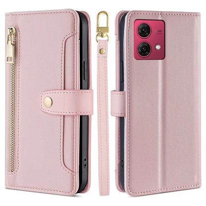 For Motorola Moto G84 5G Case Zipper Wallet Multifunction Phone Cover with 2 Straps