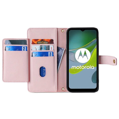 For Motorola Moto G84 5G Case Zipper Wallet Multifunction Phone Cover with 2 Straps