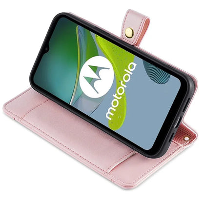 For Motorola Moto G84 5G Case Zipper Wallet Multifunction Phone Cover with 2 Straps