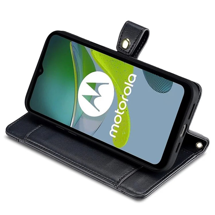 For Motorola Moto G84 5G Case Zipper Wallet Multifunction Phone Cover with 2 Straps