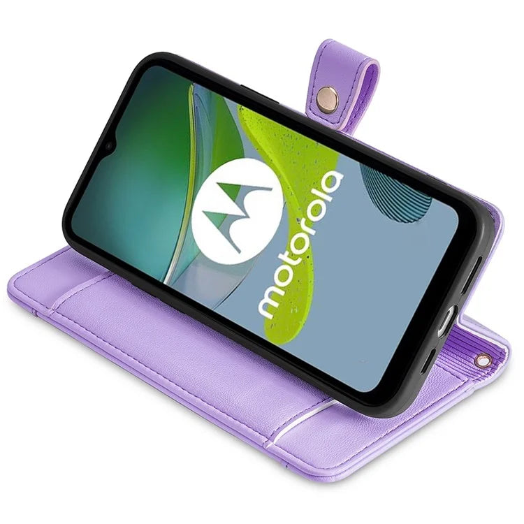 For Motorola Moto G84 5G Case Zipper Wallet Multifunction Phone Cover with 2 Straps