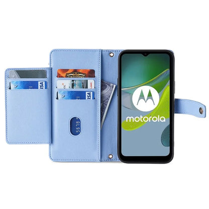 For Motorola Moto G84 5G Case Zipper Wallet Multifunction Phone Cover with 2 Straps