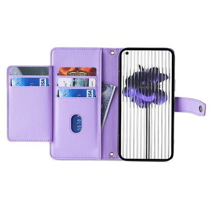 For Nothing Phone (2) Case Zipper Pocket Leather Wallet Phone Cover with 2 Straps
