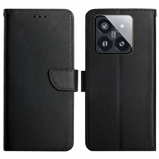 HT02 For Xiaomi 14 Pro Case Magnetic Soft Genuine Cow Leather Phone Cover