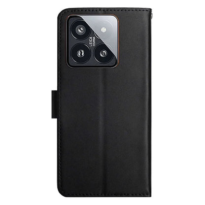 HT02 For Xiaomi 14 Pro Case Magnetic Soft Genuine Cow Leather Phone Cover