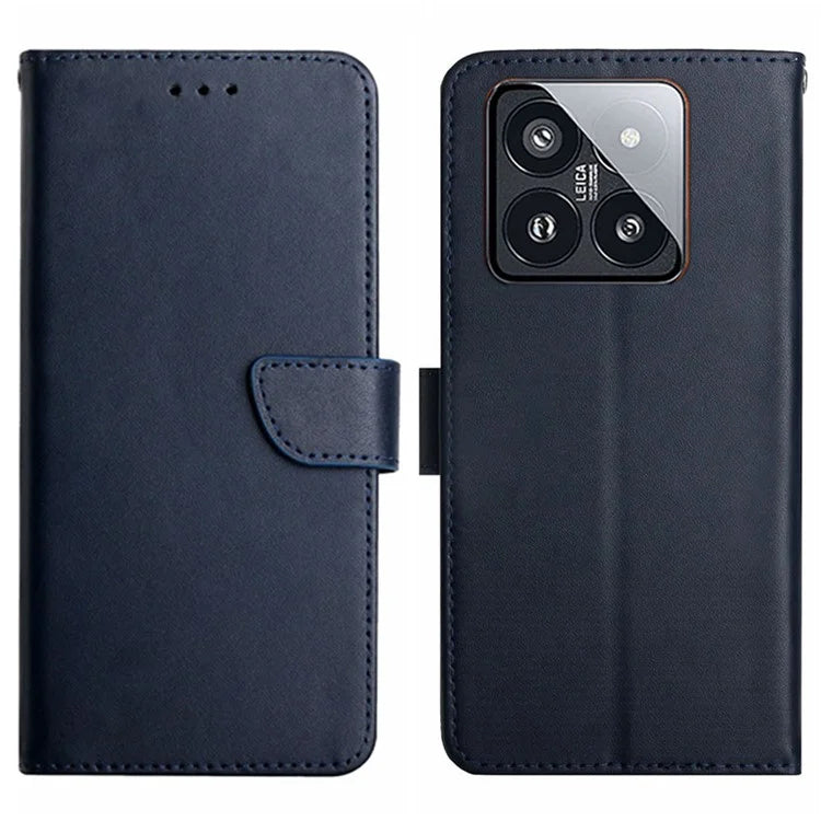 HT02 For Xiaomi 14 Pro Case Magnetic Soft Genuine Cow Leather Phone Cover