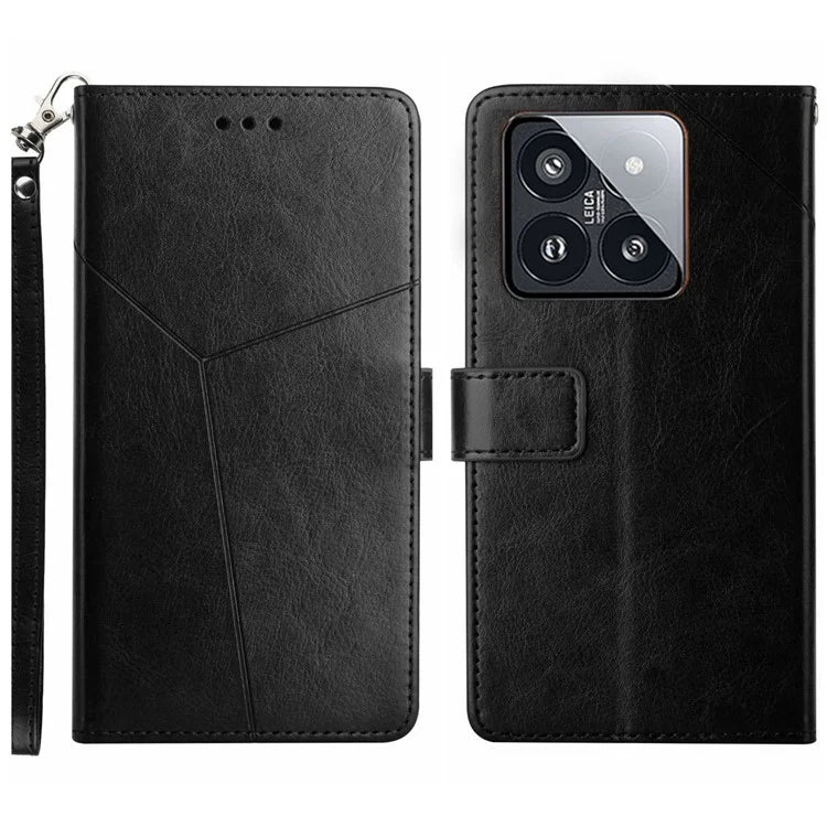 HT01 For Xiaomi 14 Pro Case Imprinted Anti-drop Leather Smart Phone Cover