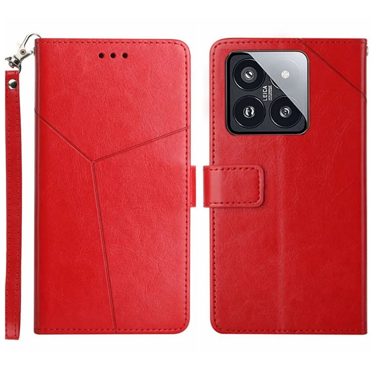 HT01 For Xiaomi 14 Pro Case Imprinted Anti-drop Leather Smart Phone Cover
