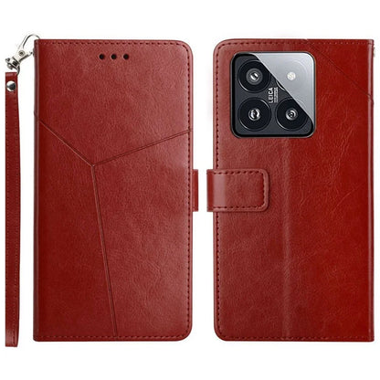 HT01 For Xiaomi 14 Pro Case Imprinted Anti-drop Leather Smart Phone Cover
