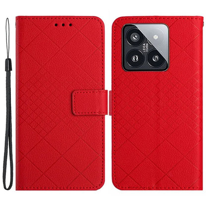 HT06 For Xiaomi 14 Pro Case PU Leather Litchi Texture Cellphone Cover with Stand and Wallet