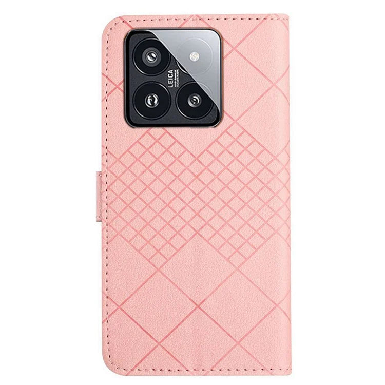 HT06 For Xiaomi 14 Pro Case PU Leather Litchi Texture Cellphone Cover with Stand and Wallet