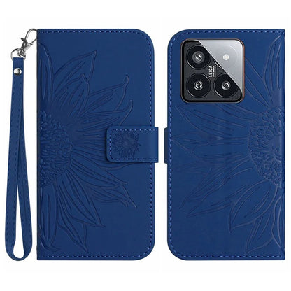 HT04 For Xiaomi 14 Pro Leather Case Skin-touch Phone Wallet Cover with Wrist Strap