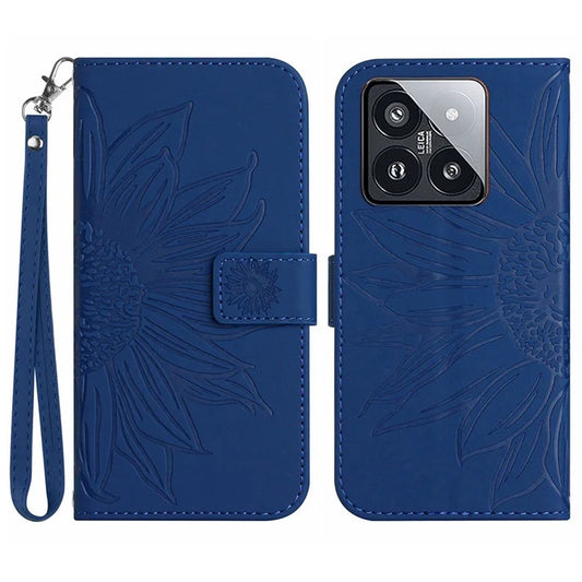 HT04 For Xiaomi 14 Pro Leather Case Skin-touch Phone Wallet Cover with Wrist Strap