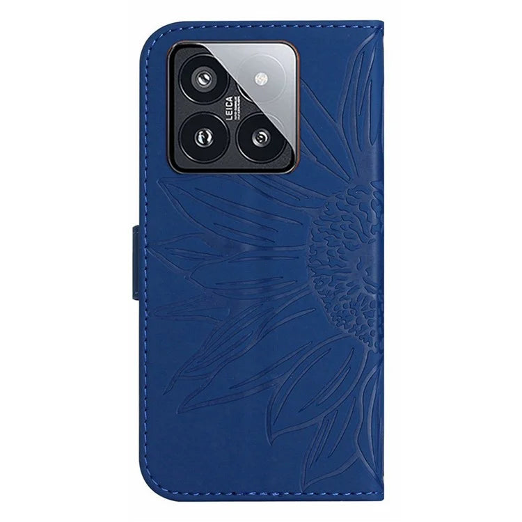 HT04 For Xiaomi 14 Pro Leather Case Skin-touch Phone Wallet Cover with Wrist Strap