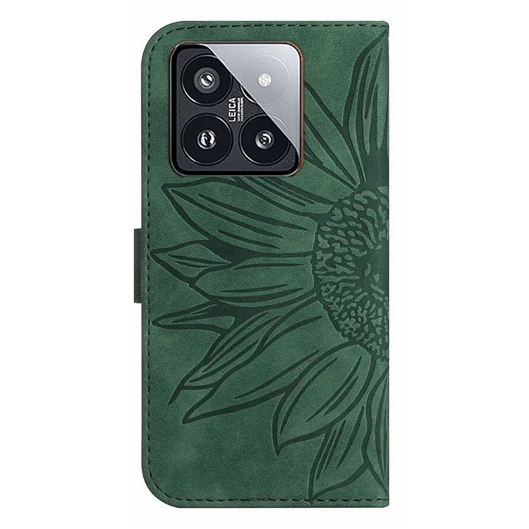 HT04 For Xiaomi 14 Pro Leather Case Skin-touch Phone Wallet Cover with Wrist Strap