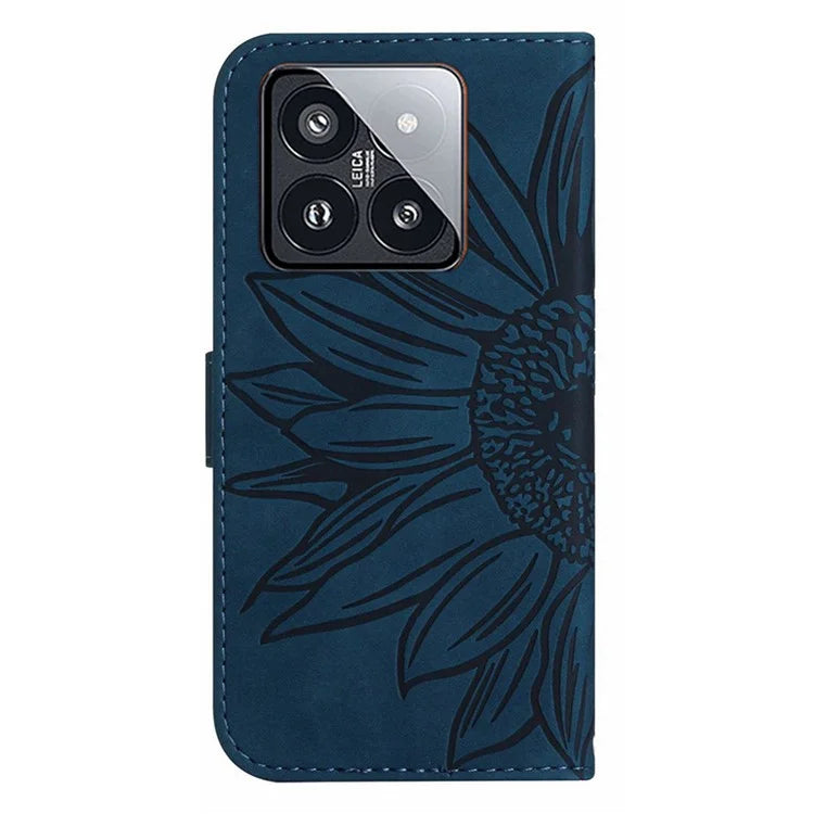 HT04 For Xiaomi 14 Pro Leather Case Skin-touch Phone Wallet Cover with Wrist Strap