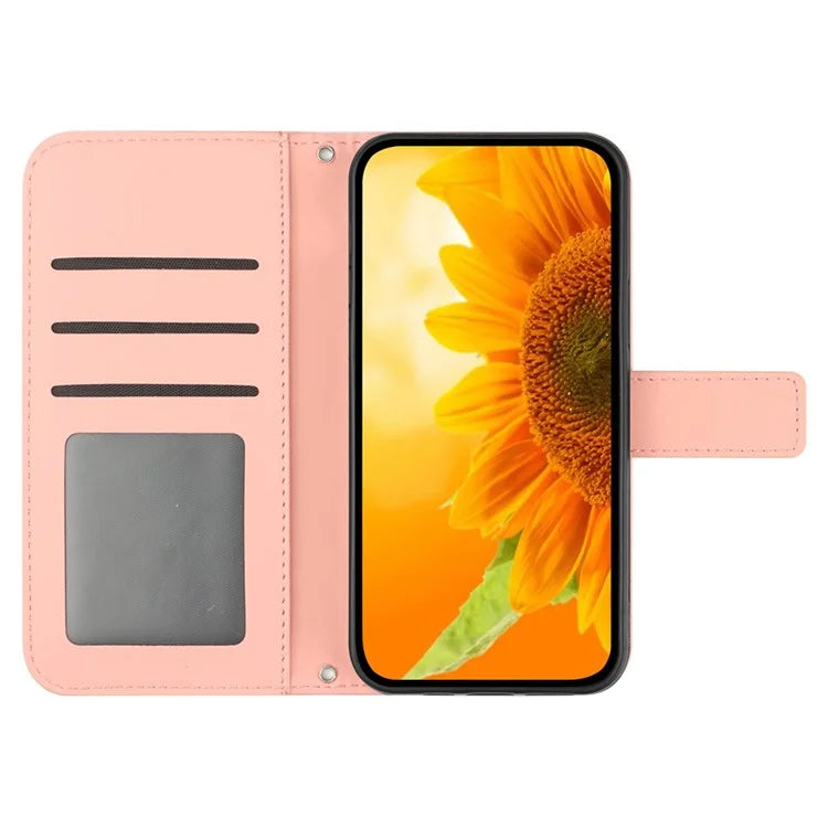 HT04 For Xiaomi 14 Pro Case Skin-touch Wallet Stand Leather Cover with Shoulder Strap
