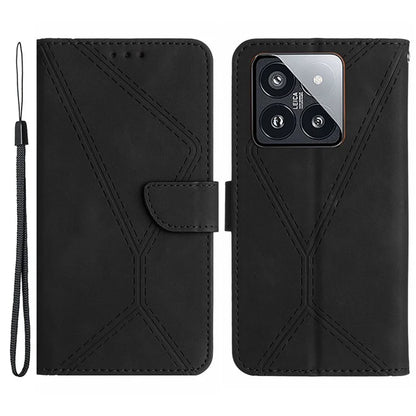 HT05 For Xiaomi 14 Pro Case Imprinted Soft PU Leather Skin-touch Phone Cover