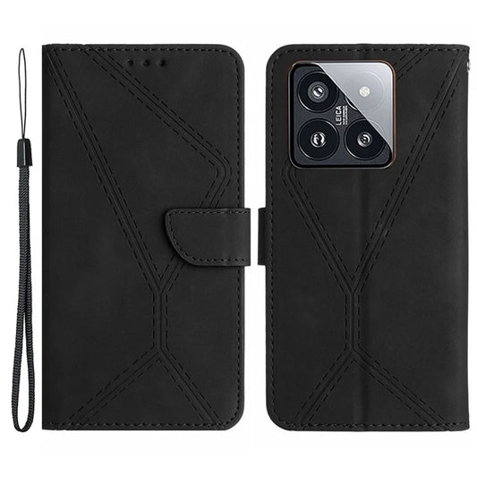 HT05 For Xiaomi 14 Pro Case Imprinted Soft PU Leather Skin-touch Phone Cover