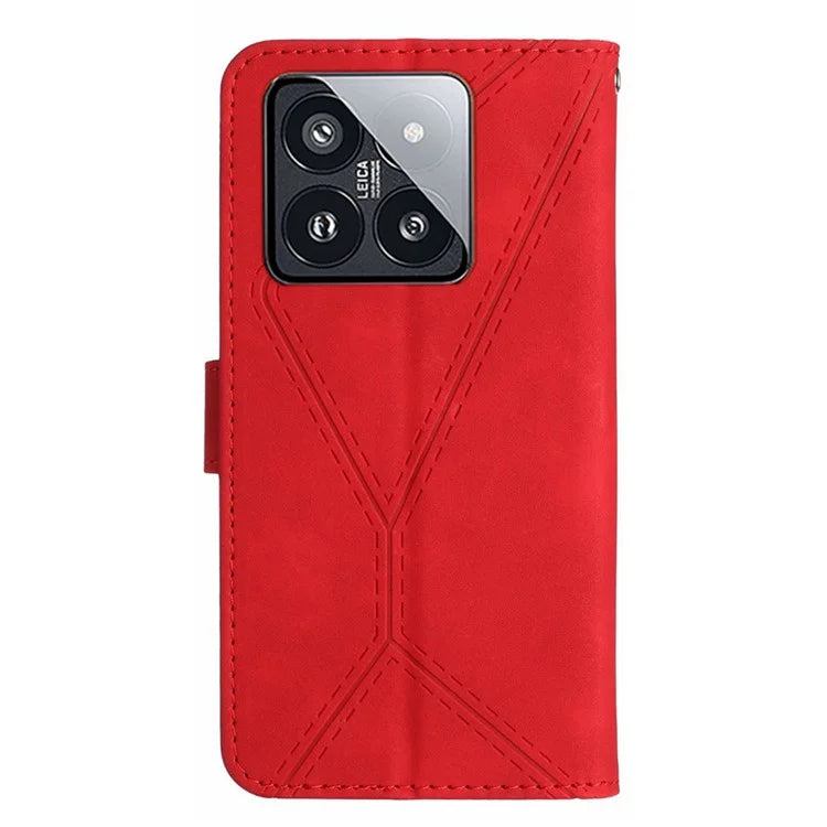 HT05 For Xiaomi 14 Pro Case Imprinted Soft PU Leather Skin-touch Phone Cover