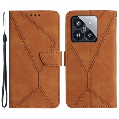 HT05 For Xiaomi 14 Pro Case Imprinted Soft PU Leather Skin-touch Phone Cover