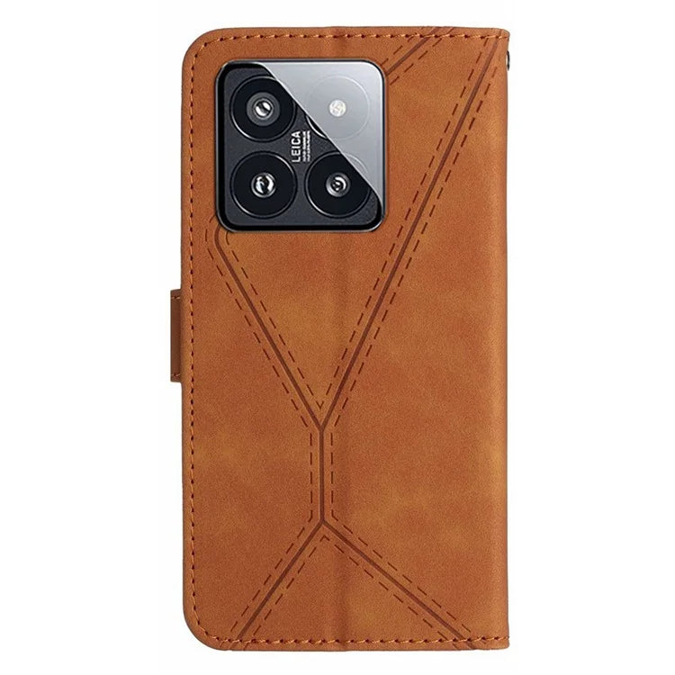 HT05 For Xiaomi 14 Pro Case Imprinted Soft PU Leather Skin-touch Phone Cover