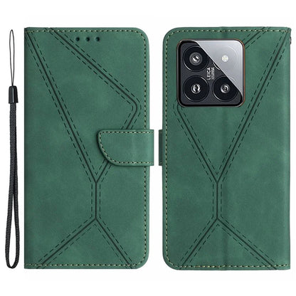 HT05 For Xiaomi 14 Pro Case Imprinted Soft PU Leather Skin-touch Phone Cover
